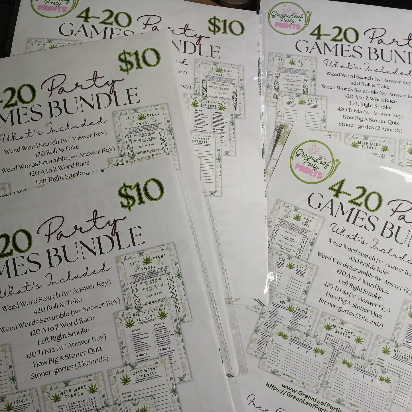 Cannabis Party Game Bundle - Printed Single Set